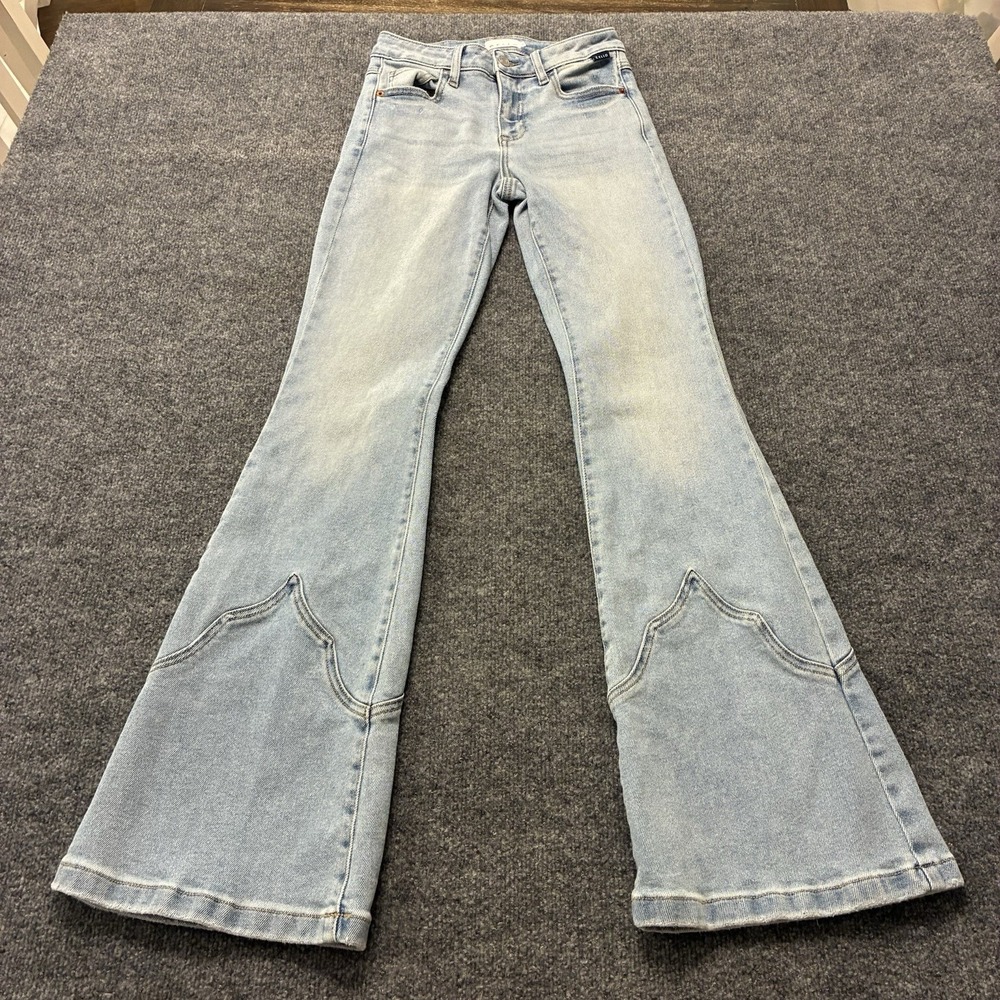 Cello Mid Rise Western Bareback Super Flare Cowgirl Jeans Womens Size 1 Retro